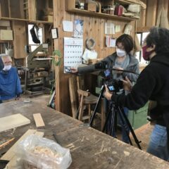 今日の木工教室　ケーブルテレビの撮影に来ていただきました　
